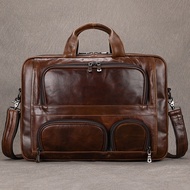 MASSURE Men's Genuine Leather Work Bag/ Travel Work Bag Business Bag for Laptop