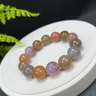 精品精選天然珊瑚玉手串玉化多彩菊花石手錬異象花紋女手飾14.5mm