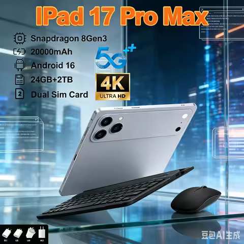 2026 iPad 17 Pro Max 4K Ultra HD Tablet Snapdragon 8Gen3 24GB+2TB 20000mAh Android 16 5G Dual Sim Gl