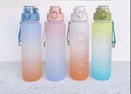 1000ml 1L漸變磨砂水壺/水樽💧有刻度提示飲水時間 見字飲水 Water bottle 運動 行山 郊遊 多喝水