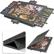 Portable Folding Puzzle Board with Stand And 6 Drawers Classification Felt Adult Puzzle Table Mat 15