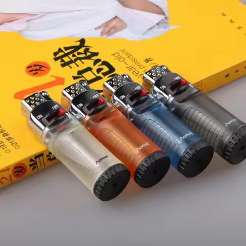 New Floating Flame Lighter Creative Ghost Fire Unusual Lighters Refillable Butane Nylon Visible Gas 