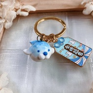 聖誕禮物【手作吊飾】小海豹綴金榜題名配飾 天藍雲煙釉 陶藝 生