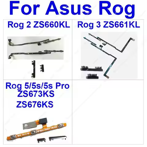 On Off Power Volume Button Clip Flex Cable For ASUS ROG Phone 2 II ZS660KL I001D Phone 3 ZS661KL/KS 