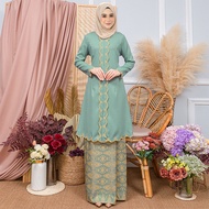 Baju Kebarung Modern Nikah Tunang Italian Fiona Embroidery Baju Kurung Baju Cantik Perempuan Stu Set