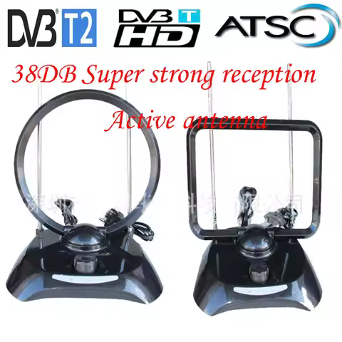 High Gain Active Telescopic Indoor Antenna Super Strong Reception Suitble For Dvb-t2 Dvb-t Atsc-t Tv