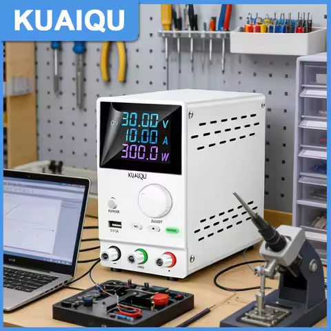 KUAIQU 30V 10A 300W DIY Repair DC Power Supply 60V 5A 120V 3A Adjustable Power Source ON/OFF Output 