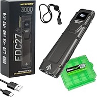 EdisonBright Nitecore EDC27 3000 Lumen USB Rechargeable Flat Slim Body LED Flashlight Charging Cable