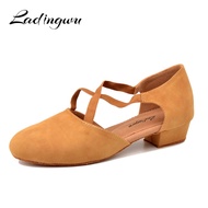 【Best value for money】 Ladingwu Low-Heeled Dance Shoes Women's Latin Dance Shoes Soft Bottom Ballroom Dancing Shoes Woman Training Shoes Girls Heel 3cm