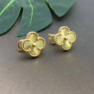 van 18k gold-plated VCA classic four-leaf clover laser Vintage Alhambra earrings cleef
