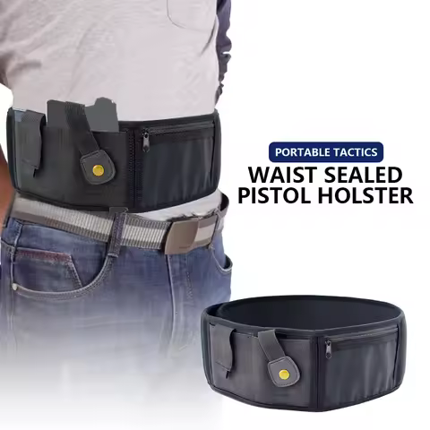 Portable Waist Sealed Pistol Holster Universal Concealed Carry Belly Band Gun Holster for Glock Sig 