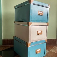 IKEA FJÄLLA 連蓋貯物收納箱 玩具收納箱 雜物收納箱 紙箱 (3個)