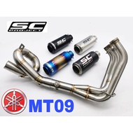 SC Project Exhaust Yamaha MT09 Full System Piping Manifold Stainless Steel Uturn Link Pipe V1-V2 Ekz