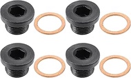 X AUTOHAUX 4 Pcs M18x1.5 Steel Engine Oil Drain Plug Screw with Gasket for BMW 545i 550i 650i 750i 7