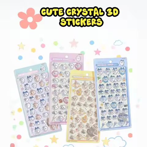 Cute 3D Bump Crystal Stickers DIY Laptop Decoration Stickers Suitable for Mobile Phones Uma Hachival