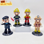 4Pcs/Set 11cm Cartoon Anime Super Mario Bros. Game Character Plumber Miner Fireman Mario Q Version P