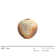 Rzone Earth Tone Spotted Retro Ceramic Vase Wabi Sabi Style Decorative Ornaments Hall Coarse Ceramic