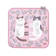 Kusuguru Japan紗布絨手帕毛巾 日本眼鏡貓Nagonago-san系列-粉色