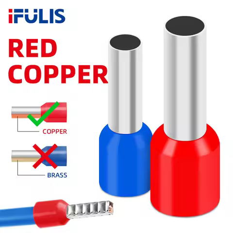 For Wire Connector 100PCS VE0508 E7508 E1008 E1508 E2508 E25-16 Insulated Ferrules Terminal Electric