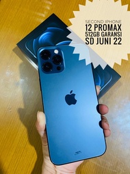 Garansi resmi sd jun 22 second bekas pakai iphone 12 pro max blue 512g
