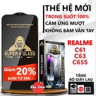 High quality tempered glass for Realme C61/C63/C65S full screen transparent. Screen protector| Top c