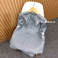 Blus Double Kerah Renda Bahan Rayon Twill Premium / Atasan Rayon Twill Terbaru / Blus Rayon Twill Te