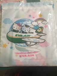 Hello Kitty x Eva airline 長榮航空 兒童禮品包福袋 索繩袋飛機模型貼紙遊戲卡填色冊 連貼紙及顏色筆兩個嘔吐袋兩個行李名牌 福袋lucky bag happy bag