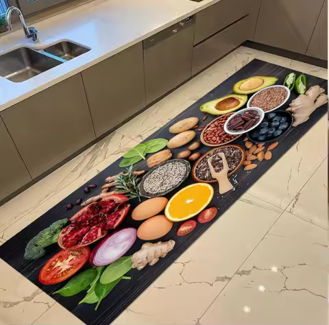 Kitchen Rug, Vegetable Rug Spice Rug Chef Rug Dining Room Rug Food Mats Cooking Rug Farmhouse Rug Ru