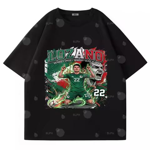 Mexico Lozano No.22 Printed Family Matching T Shirts Casual Short Sleeve Soft Tees for Parent-Kid Da