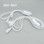 2pin 3pin hole ON/OFF Switch Cable T5 light Tube Power supply Charging Connection extension Wire Connector cord EU US Plug  SG9B