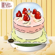 [Gin Thye] Strawberry Pop Art Cake 5 Inch | Fresh Baked