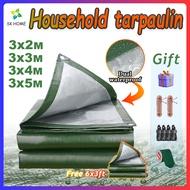 👍160g/m2 Thickened Tarpaulin 2x3m 3x3m 3x4m 3x5m （with holes）Canvas canopy Kanvas khemah Home Tarp 【
