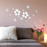 Wall Stickers 18Pcs Mirror Wall Stickers Flower Wall Sticker DIY Acrylic 3D TV Background Art Mural Decor mirror Bathroom Home Decoration