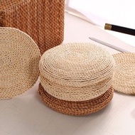 1PCS Round Straw Cushion Yoga Meditation Cushion Silk Padding Floor Mat(30 * 30cm)