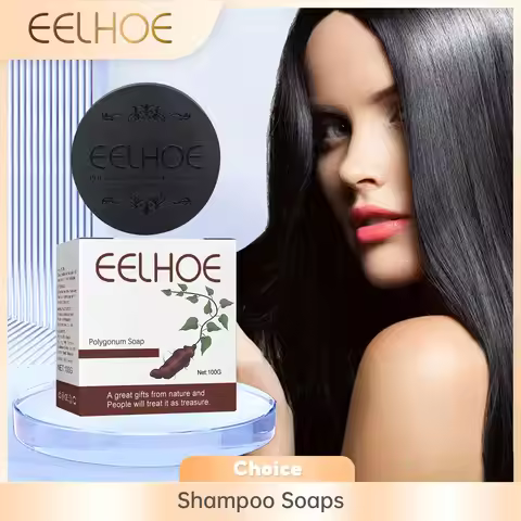 EELHOE Polygonum Multiflorum Shampoo Soaps Deep Cleaning Hair Moisturizing Care Cover Gray Hair Dye 