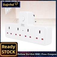 Dajrrhd Outlet Extender 1 to 4 Multi Plug Wall Splitter 2500W 13A Multifunctional Power Strip with 7