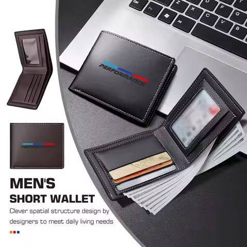 For BMW Men's Short Style Leather Wallet Multiple Card Slots X1 X3 X4 X5 X7 G20 G38 F20 F39 F48 E46 