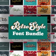 [ FONT ] 20 Fonts - Cute Handwritten Display - Retro Style Font Bundle