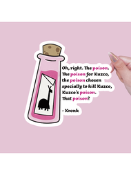 สติกเกอร์ติดรถยนต์อัตลักษณ์ Kuzco's Poison สีเมทัลลิกโลโก้สด, รูปร่างที่ไม่สมมาตร, กาวติด, อุปกรณ์กา