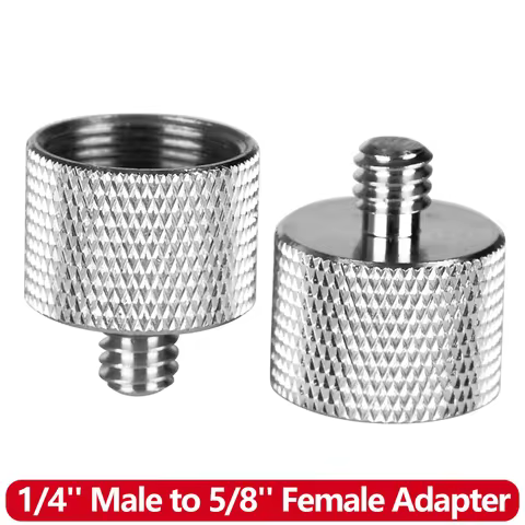 Mic Stand Adapter Microphone Screw 1/4'' Male to 5/8'' Female Mic Screw Adapter for Camera Monitor t