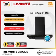 [FREE SHIPPING] LIVINOX LCH-ROCK-X-90BL 90CM Touchless Smart Motion Sensor T Hood 1500m³/h Auto Clea