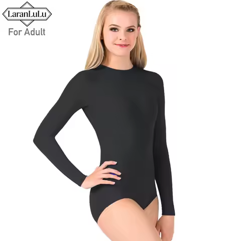 Spandex Bodysuit Ballet Dance Leotard Back Zip Costumes Gymnastics Suit Long Sleeve Dancewear Aerial