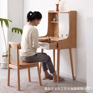 Ins Style Small Apartment Dressing Table Beech Dressing Table Bedroom All Solid Wood Household Log M