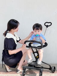 手推車scooter溜娃神器遛娃四輪簡易可疊超輕便攜帶娃1-6歲兒童手推車