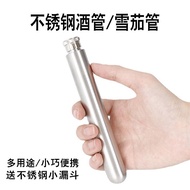 Bình Đựng Rượu Bằng Thép Không Gỉ Mini Cylindrical Metal Cigar Box Portable Small Bottle Vessel Home