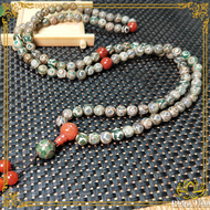 Chuỗi Vòng 108 Hạt Mã Não Lạt Ma Dzi 3 Mắt Hạt Tròn Cao Cấp - Pháp Tâm