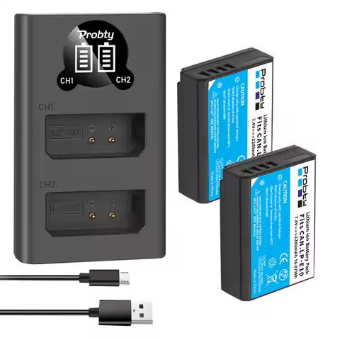 7.4V 2280mAh LP-E10 Batteries for Canon EOS Rebel T3, T5, T6, T7, Kiss X50, Kiss X70, EOS 1100D 1200