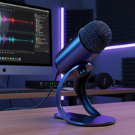 Professional Mini USB Condenser Microphone with DSP Chip for Gaming and Karaoke on PC