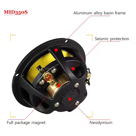 3.5 inches bullet guided mid-range speakers, car center speakers, luxury car two-way three-way 3-inc