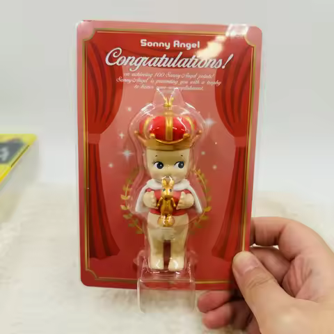 Genuine Sonny Angel Blue/Red Crown Elevator Mini Figures Model Decoration Collection Dolls Kids Chil